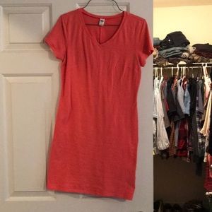 Coral T-shirt dress